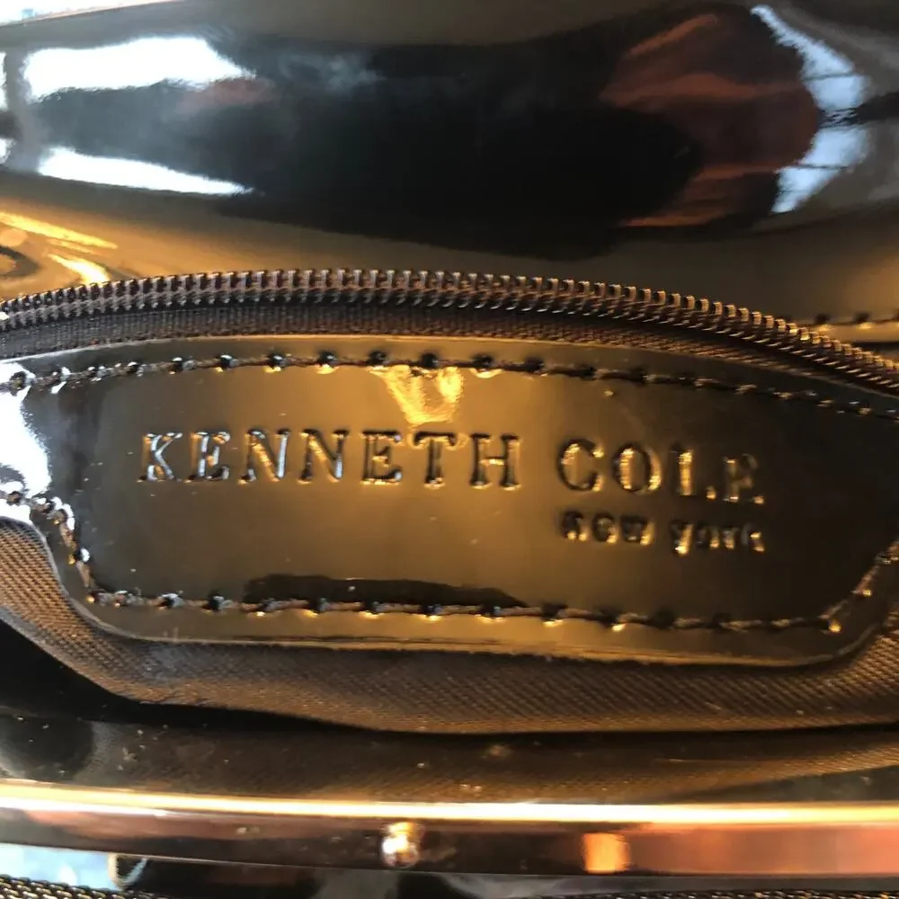 Kenneth Cole Patent Leather Silver-Tone Purse